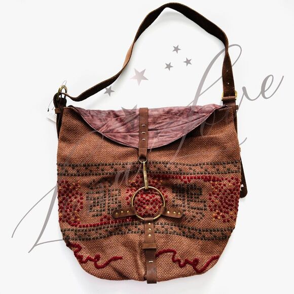 FREE PEOPLE We The Free Talia Shoulder Bag In Distressed Brown NWT - Picture 3 of 9
